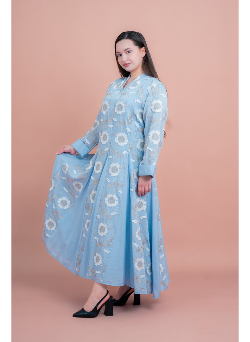 اكسا جلابية عصرية مطرزة بالورود - Image 4