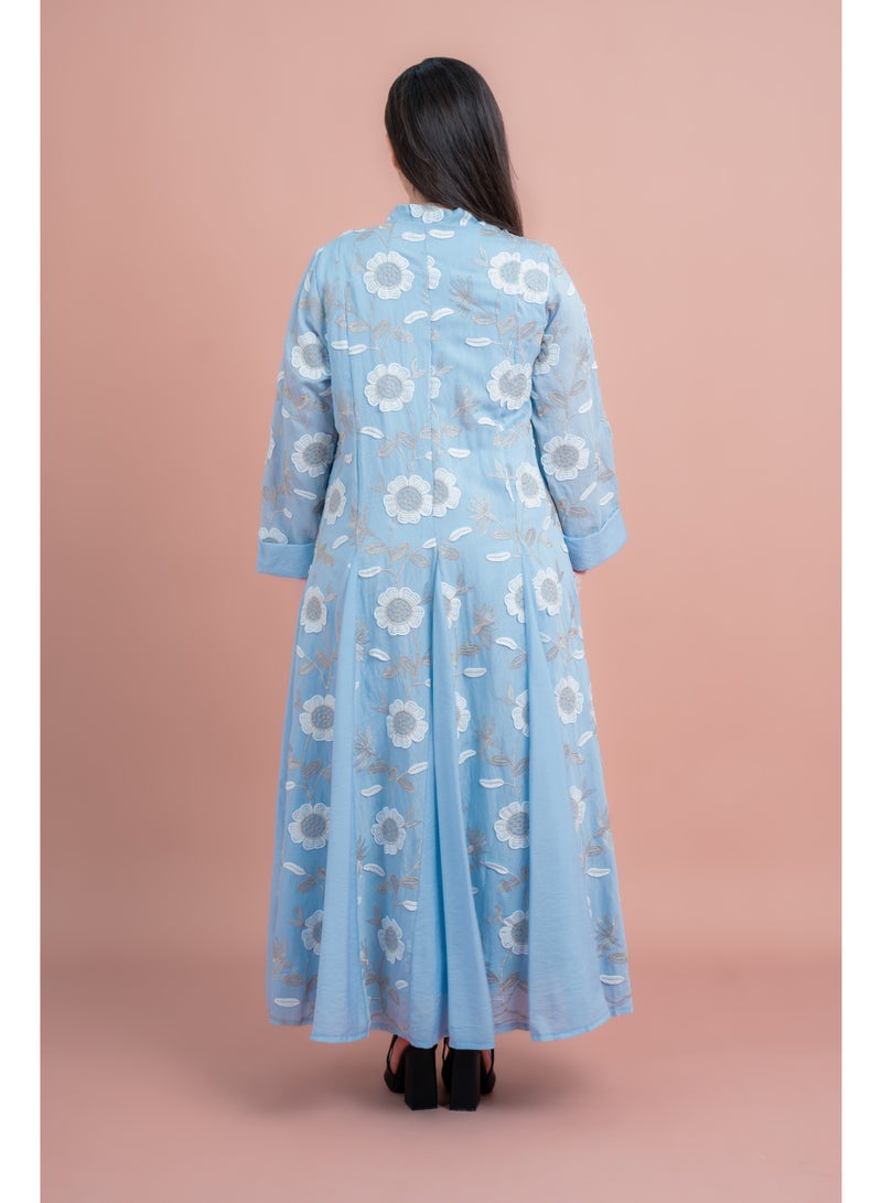 اكسا جلابية عصرية مطرزة بالورود - Image 2