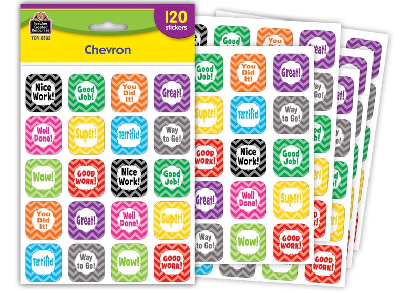 Teacher Created Resources Chevron Stickers - Image 1