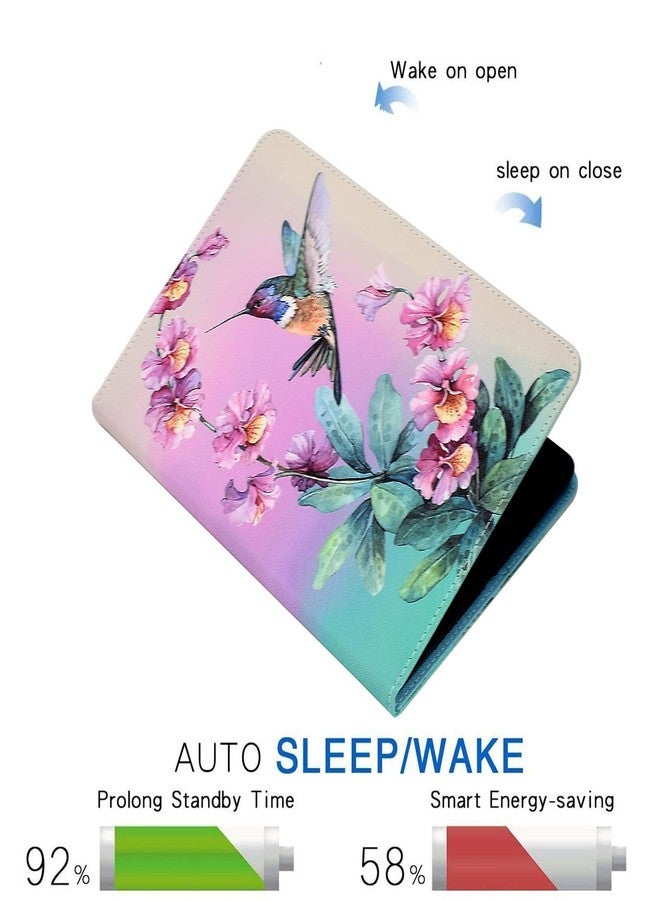 KEROM Case for iPad 10th Generation (10.9 inch, 2022 Version), Premium PU Leather Smart Folio Stand Cover with Auto Sleep Wake and Multiple Viewing Angles, Hummingbird - Image 4