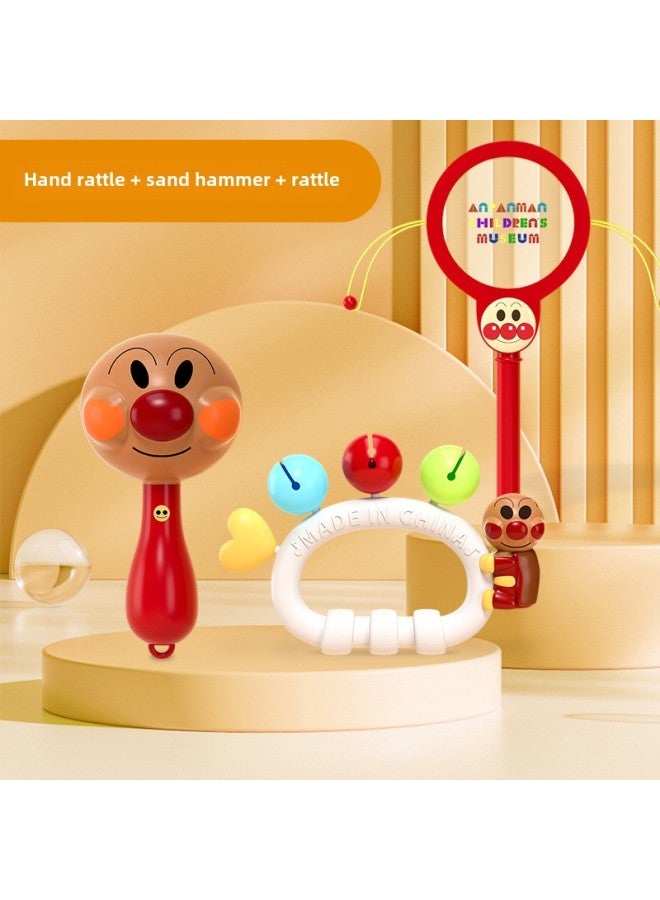 Bread Superman Hammer Baby Handbell 0-1 Year Old To 3 Months 6 Baby Toy Newborn Early Education Grasp Training-Color:Hand Bell 1 Sand Hammer 1 Rattle 1 - Image 1