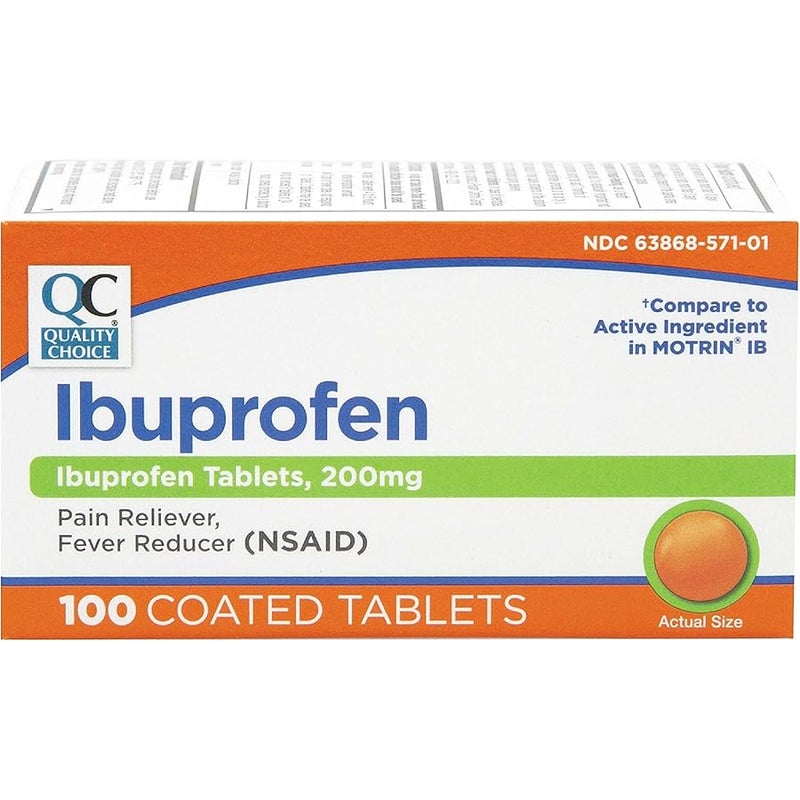 Quality Choice Ibuprofen Tablets, 200 mg, Pain Reliever and Fever Reducer for Arthritis, Toothache, Back Pain, Headache, Body Aches, and More 100 Count of Coated Tablets - Image 2