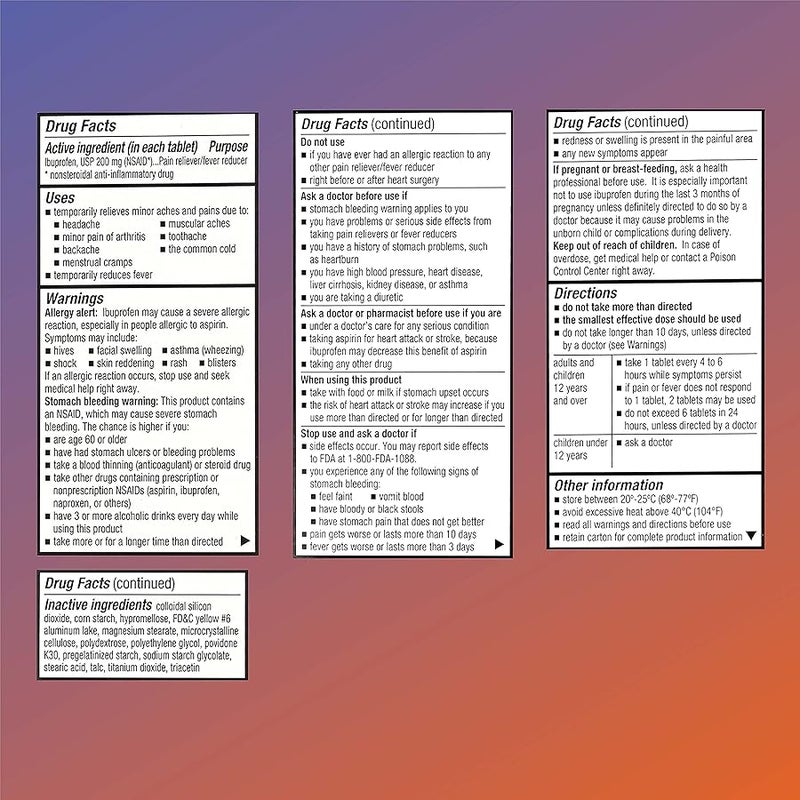Quality Choice Ibuprofen Tablets, 200 mg, Pain Reliever and Fever Reducer for Arthritis, Toothache, Back Pain, Headache, Body Aches, and More 100 Count of Coated Tablets - Image 3