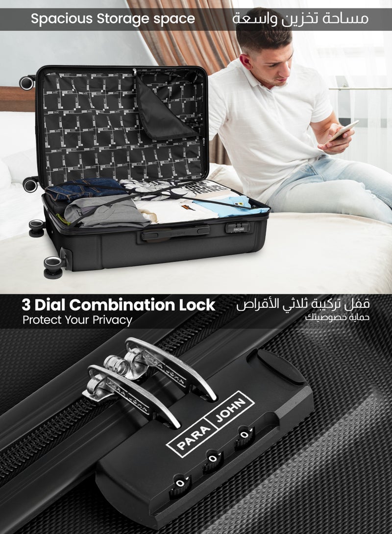 بارا جون مجموعة عربة الأمتعة ذات الجانب الصلب باللون الأسود - Image 4