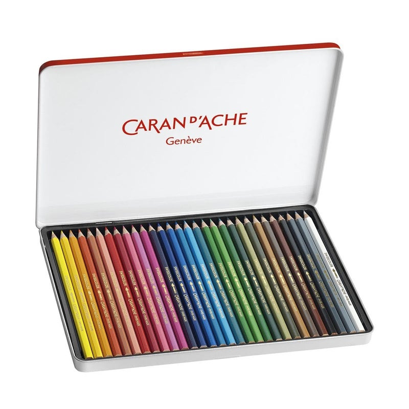 Caran d'Ache CREATIVE ART MATERIALS Swisscolor Pencils Metal Box, Set of 30 (1285.730) - Image 1