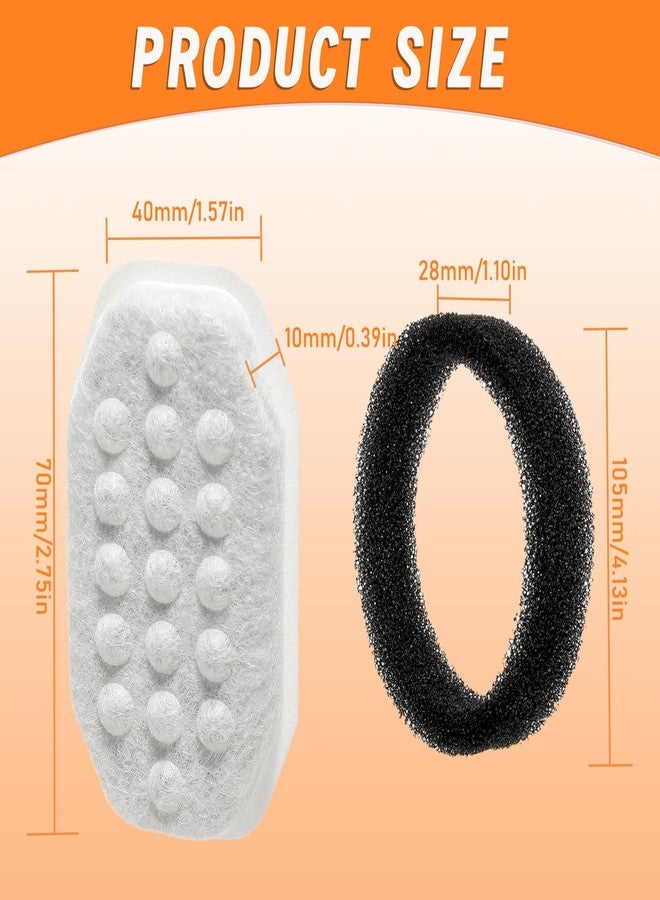 HUAREW 12 Pack 3.2L/108oz Cat Water Fountain Filters Replacement and 12 Pack Pre-Filter Sponges for Stainless Steel Automatic Pet Fountain Dog Water Fountain - Image 2
