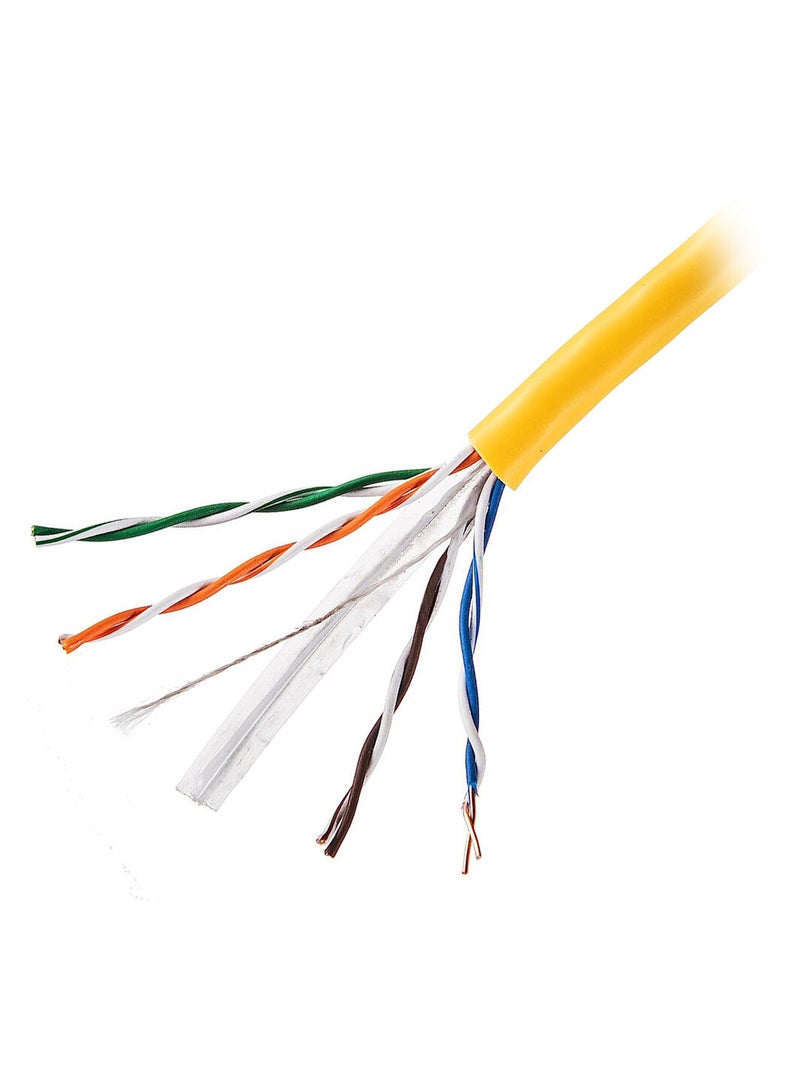 كابل شبكة إيثرنت Lan RJ45 Cat6e PRO لراوتر الإنترنت PC مودم الرصاص اللون الأصفر (20 متر) - Image 2