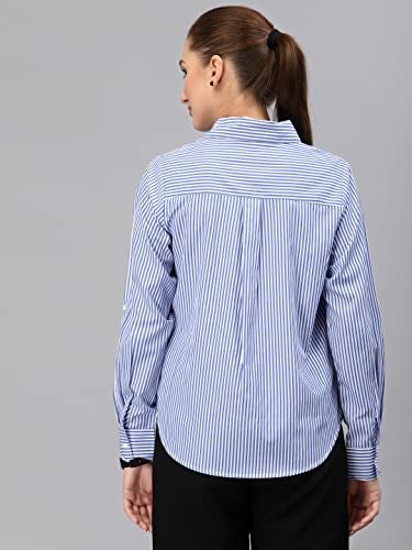 Style Quotient Women Blue Striped Shirt - Image 5