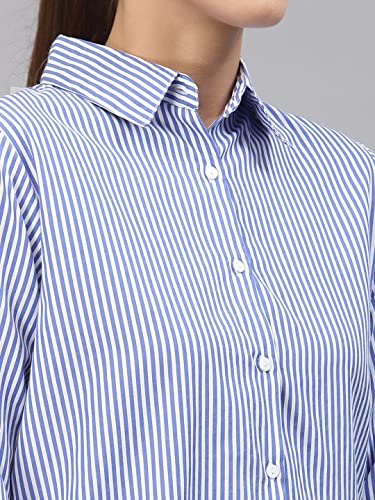Style Quotient Women Blue Striped Shirt - Image 2
