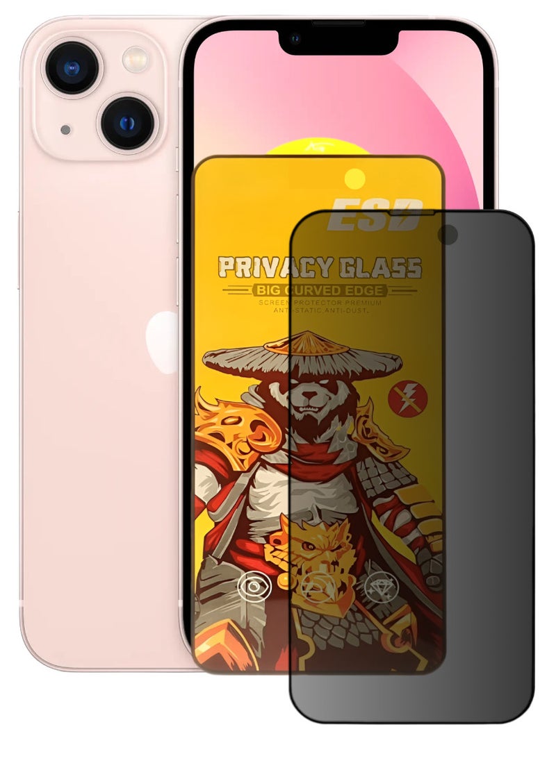 ESD Tempered Dustproof Privacy Glass Screen Protector Compatible For iPhone 13 - Image 1