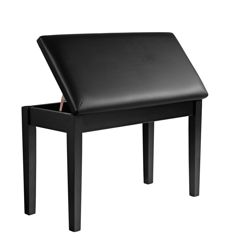 SONGMICS SONGMICS Duet Piano Bench with Padded Cushion and Storage Compartment Piano Chair Seat 134 x 291 x 197 Inches Ink Black ULPB75BK