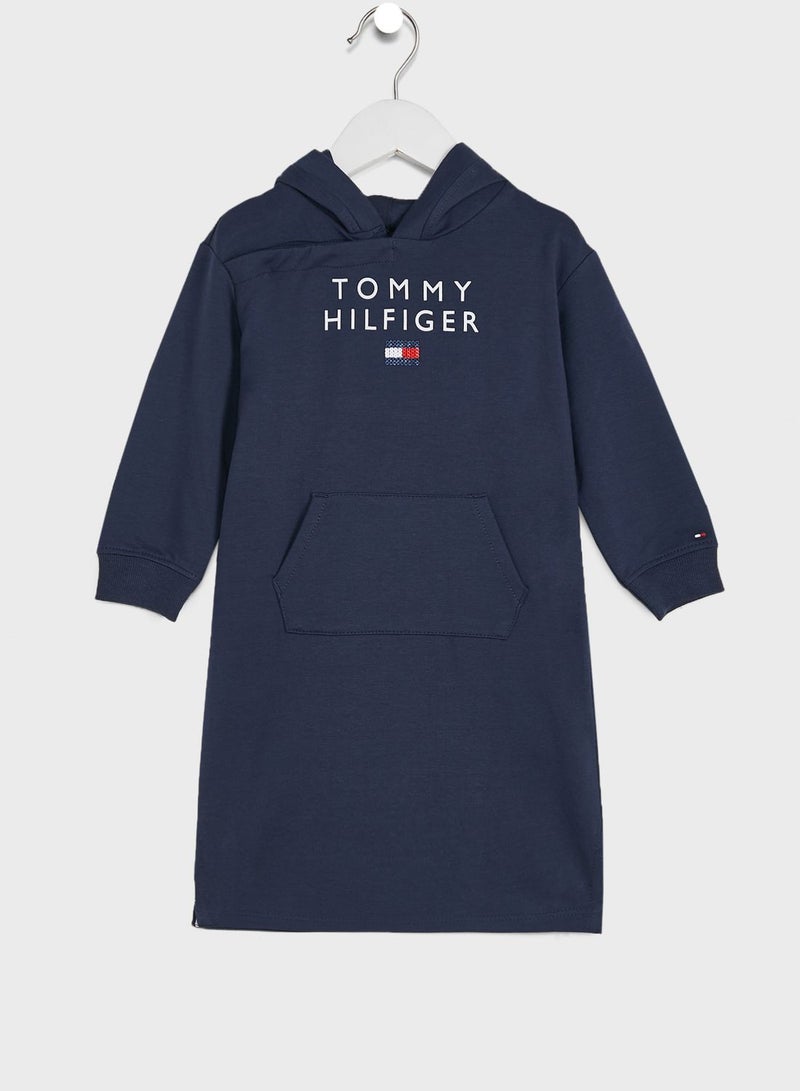 TOMMY HILFIGER Kids Logo Hooded Dress  - Image 1