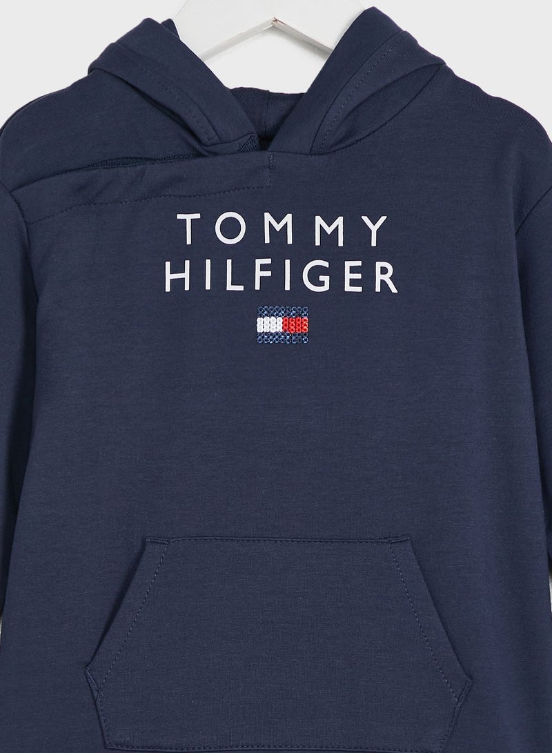 TOMMY HILFIGER Kids Logo Hooded Dress  - Image 3