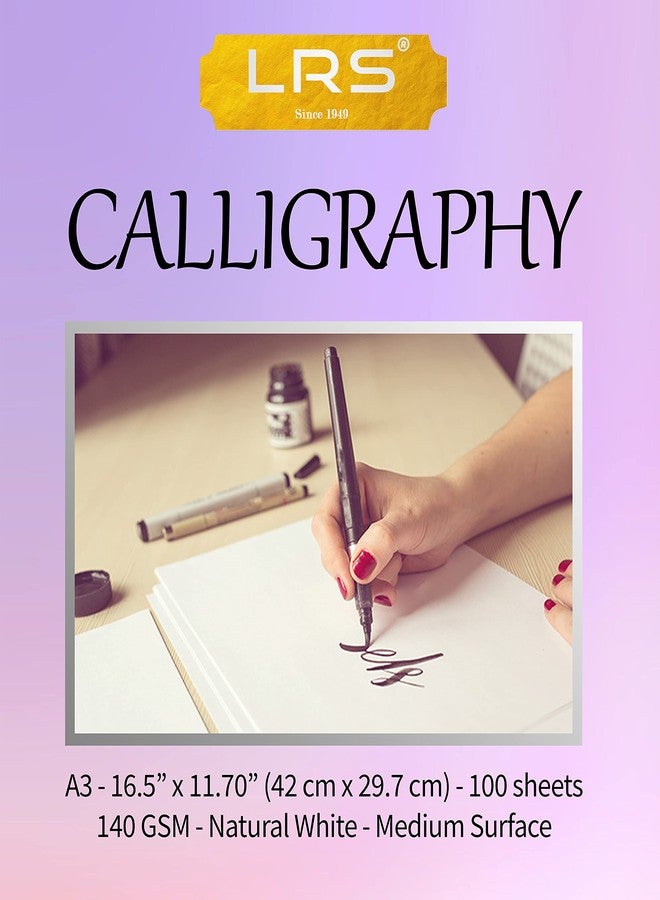 LRS Calligraphy Paper Natural Shade - Little Grainy - 140GSM - (A3 Size - 100 Sheets) - Image 2