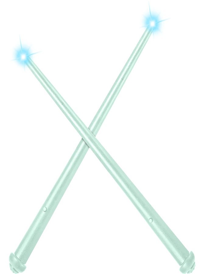 Gejoy 2 Piece Light up Wand Magic Wizard Witch Wand Princess Fairy Wands Sound Toy Cosplay Props for Kids(Basic Style,Light Green) - Image 1