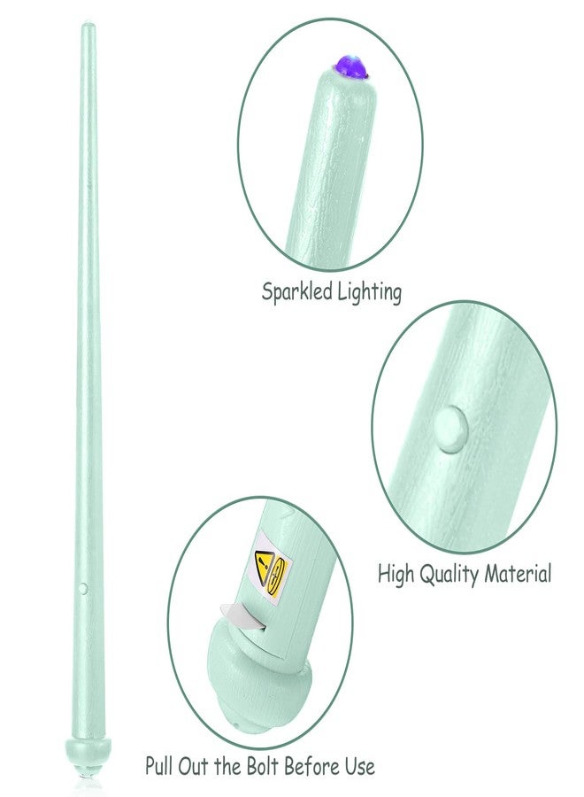 Gejoy 2 Piece Light up Wand Magic Wizard Witch Wand Princess Fairy Wands Sound Toy Cosplay Props for Kids(Basic Style,Light Green) - Image 4