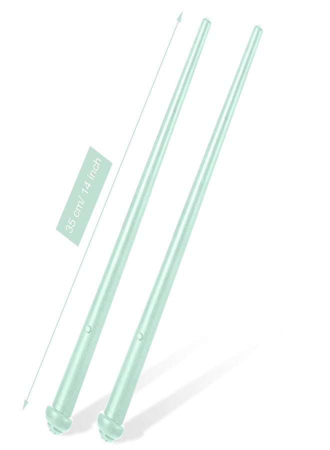 Gejoy 2 Piece Light up Wand Magic Wizard Witch Wand Princess Fairy Wands Sound Toy Cosplay Props for Kids(Basic Style,Light Green) - Image 3