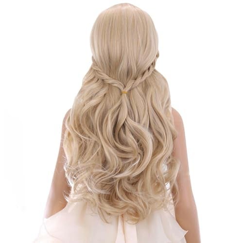 PATTNIUM Kids Blonde Wig Child Wig Long Wavy Wigs for Kids Heat Resistant Synthetic Hair Girls Cosplay Costume Wigs (Blonde) - Image 4