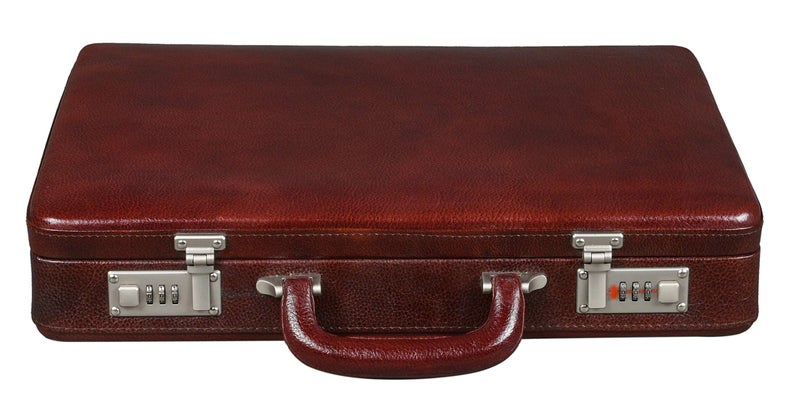BRAND LEATHER Men's and Women's Briefcase (Brown) - Image 2