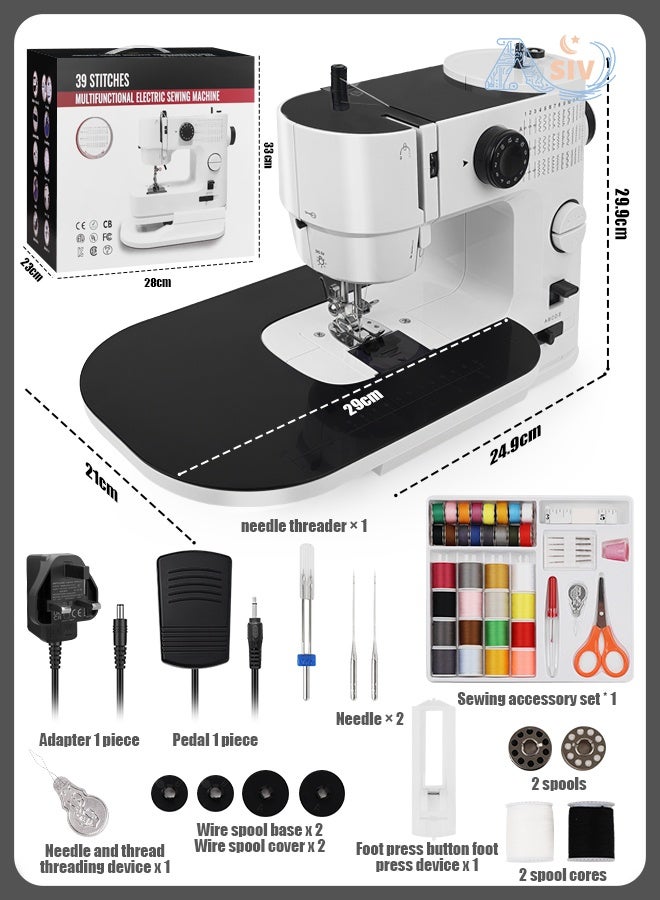 ASIV Double Needle Double Thread 39 Stitch Home Multifunctional Overlocking Electric Sewing Machine (Power 9W) - Image 2