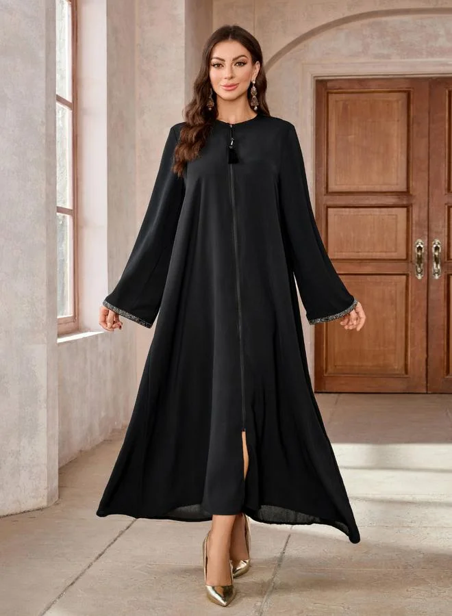 تايك تو جلابية بحافة واسعة بحواف مزينة