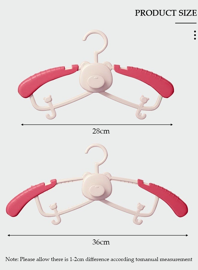DUNISO 10 Pcs Baby Hangers, Extendable Baby Closet Hanger with Removable Clip for Newborn to Teenagers, Non-Slip Plastic Infant Hangers, Stackable Clothes Hangers for Baby Closet Organizer - Image 2