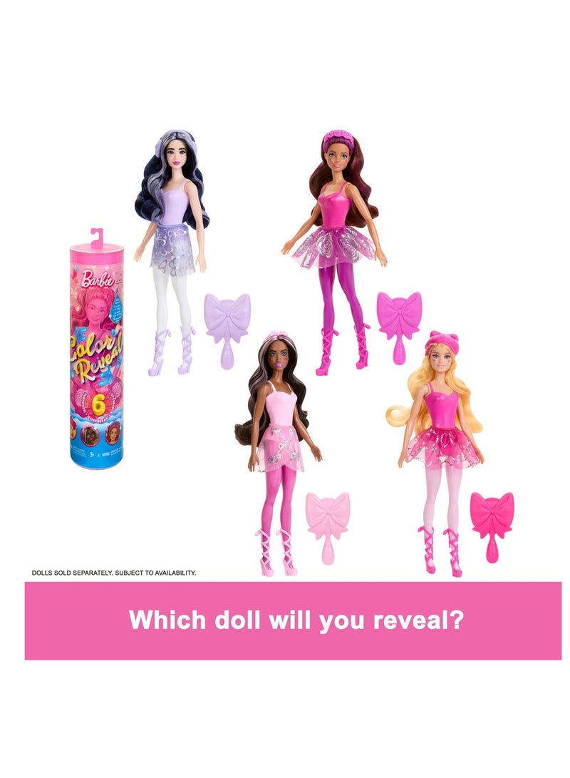Barbie Color Reveal Doll & Accessories, Ballerina Series, 6 Unboxing Surprises Include Color Change, Inspired by Balletcore 1Piece (Styles May Vary) - Image 3