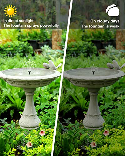 Biling Solar Water Fountain Pump, Solar Bird Bath, Outdoor with Tubing, Solar Powered Fountain Pump for Pond BirdBath, Garden, Pool, Fish Tank,Backyard - Image 2