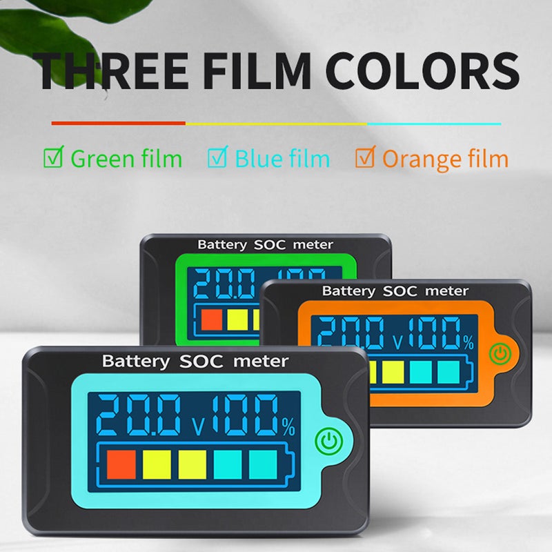 Waterproof Battery SOC Power Meter Capacity Indicator 8-100V Direct Current Voltmeter 12.0V 24V 36V 48V 60V 72V Lithium Iron Phosphate Battery Ternary Lithium Polymer Battery Tester - Image 3