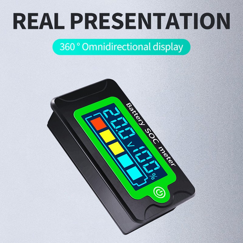 Waterproof Battery SOC Power Meter Capacity Indicator 8-100V Direct Current Voltmeter 12.0V 24V 36V 48V 60V 72V Lithium Iron Phosphate Battery Ternary Lithium Polymer Battery Tester - Image 4