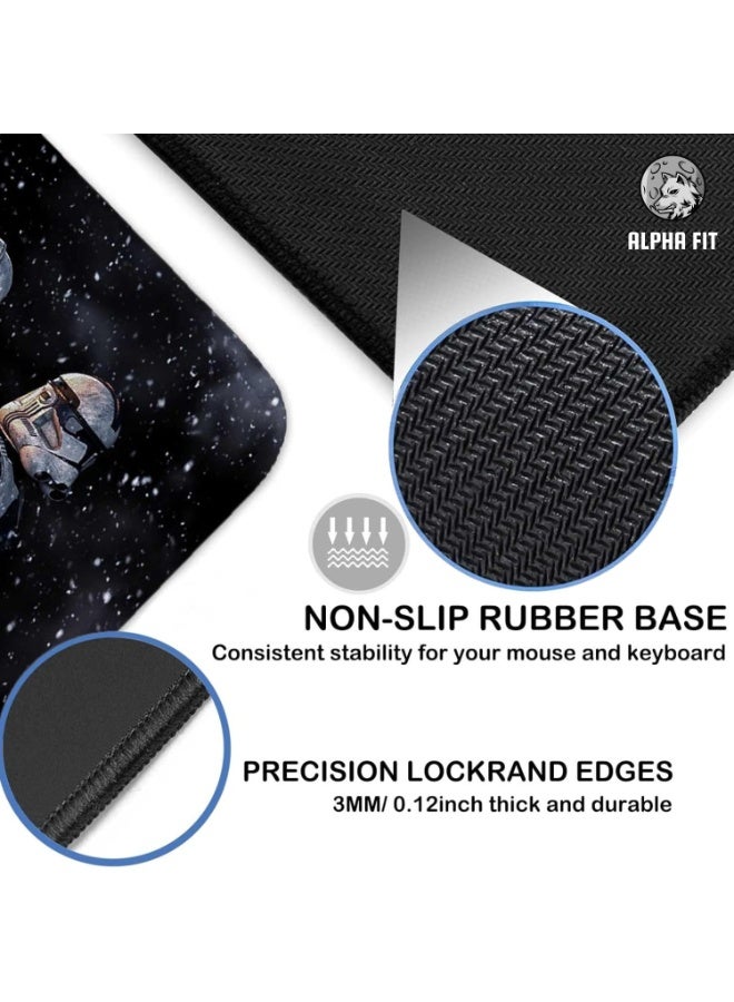 ألفا فت لوحة ماوس Alpha Fit Star Wars XXL مقاس 80×30 سم، لوحة ألعاب كبيرة XL مع قاعدة مطاطية مانعة للانزلاق، مقاومة للماء وحواف مخيطة - Image 4