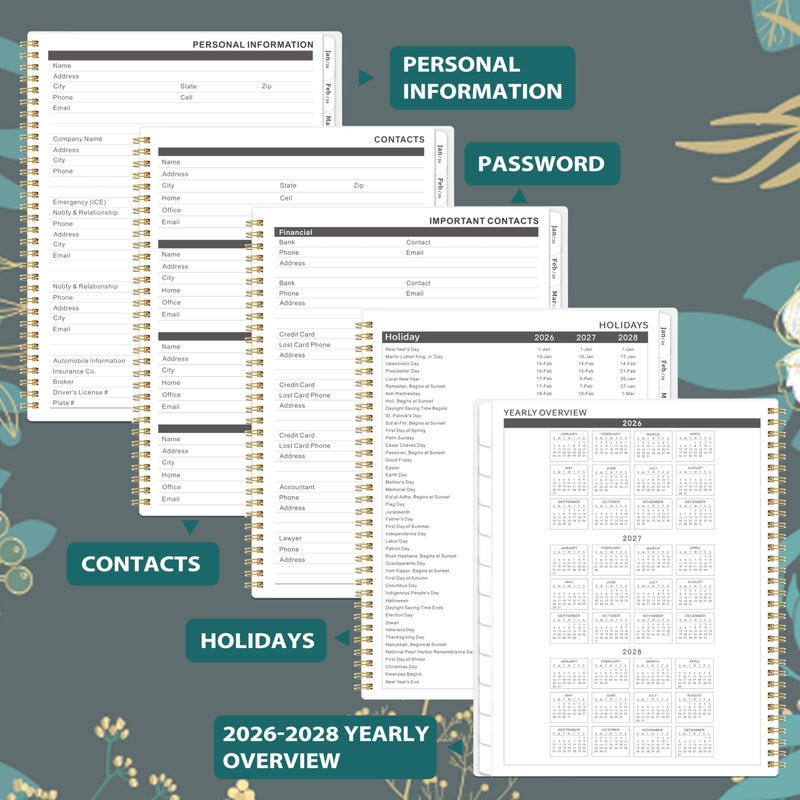 Indeme 2026-2027 Monthly Planner - 2 Year Monthly Planner/Calendar 2026-2027, Jan 2026 - Dec 2027, 11" x 9", 24 Months, Tabs, Back Pocket, Holidays, Twin-Wire Binding, Note Pages - Image 4
