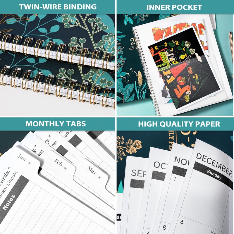 Indeme 2026-2027 Monthly Planner - 2 Year Monthly Planner/Calendar 2026-2027, Jan 2026 - Dec 2027, 11" x 9", 24 Months, Tabs, Back Pocket, Holidays, Twin-Wire Binding, Note Pages - Image 5