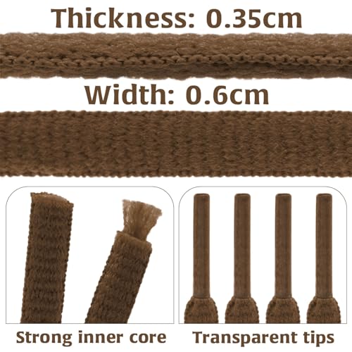 DELELE 2 Pair Oval Shoes laces Half Round 1/4" Athletic Shoelaces Shoe Strings Light Brown-35 inch - Image 3