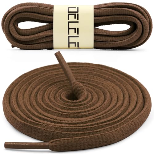 DELELE 2 Pair Oval Shoes laces Half Round 1/4" Athletic Shoelaces Shoe Strings Light Brown-35 inch - Image 2