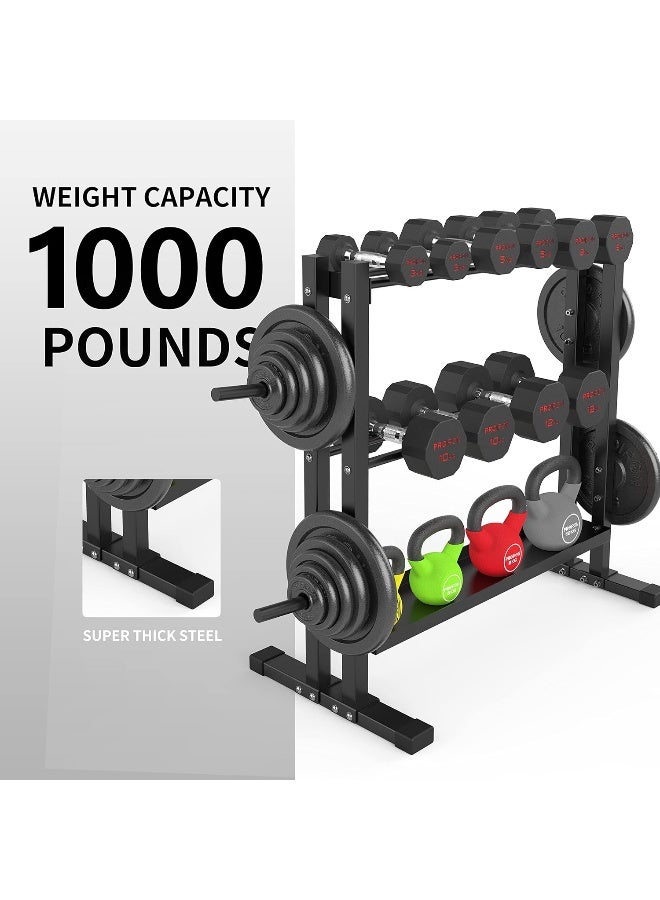 PROIRON Dumbbell Rack, 3 Tier Weights Storage Rack for Dumbbells, Weight Plates, and Kettlebells (1000 Pounds Weight Capacity, 2023 Version) - Image 5