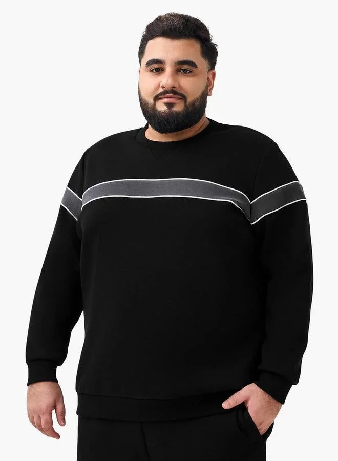 ماكسيم Men Regular Fit Striped Cotton Sweatshirt