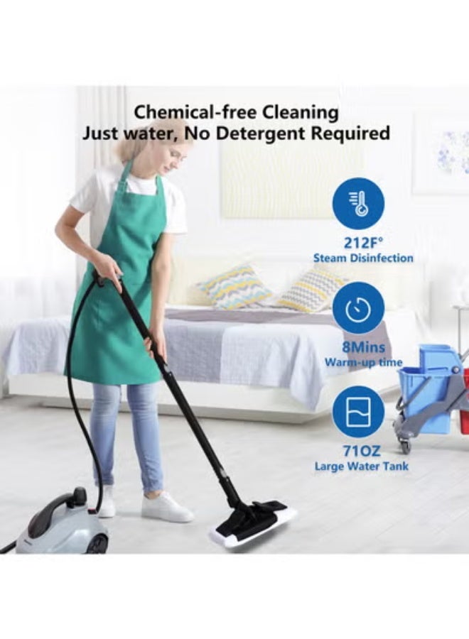 Sharpdo Handheld Steam Cleaner, 2000W Easy Fix Steam Cleaning Machine, 5 Bar Steam Pressure Multifunctional High Temperature Pressurized Steam Cleaning Machine with 18 Accessories, Suitable for Window, Floor, Kitche, Bathroom, Car - Image 2