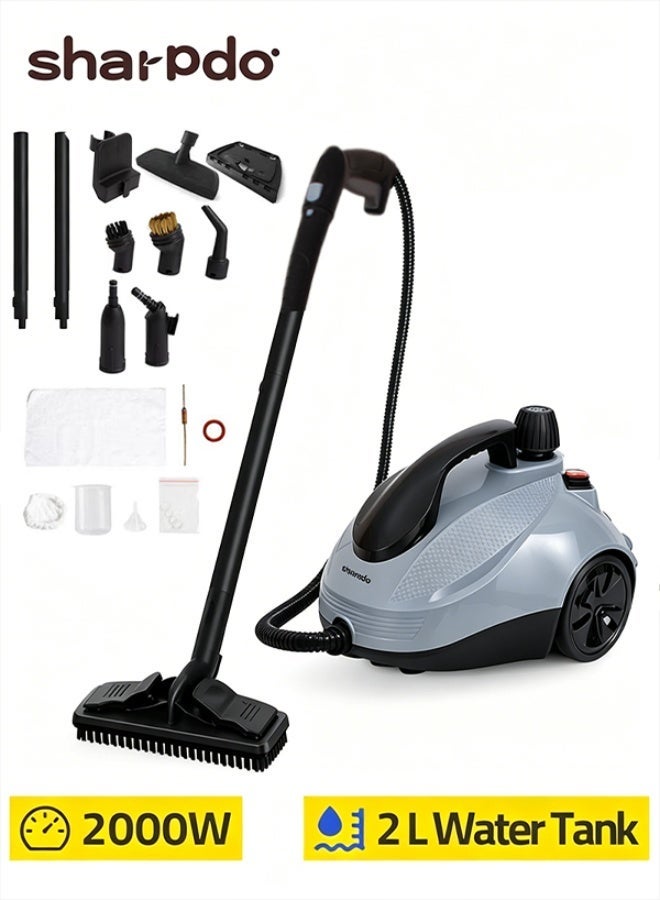 Sharpdo 2000W Handheld Steam Cleaner, Multi-Purpose Mop,5 Bar High Pressure Steam Cleaning Machine, 2L Large Water Tank, Quick Heating Chemical-Free Deep Clean Steam Cleaner with 18 Accessories, Multifunctional for Floor, Kitchen, Bathroom, Furniture, Window, Car Interior Household Cleaning - Image 1
