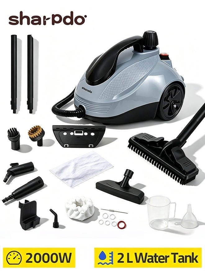 Sharpdo 2000W Handheld Steam Cleaner, Multi-Purpose Mop,5 Bar High Pressure Steam Cleaning Machine, 2L Large Water Tank, Quick Heating Chemical-Free Deep Clean Steam Cleaner with 18 Accessories, Multifunctional for Floor, Kitchen, Bathroom, Furniture, Window, Car Interior Household Cleaning - Image 1