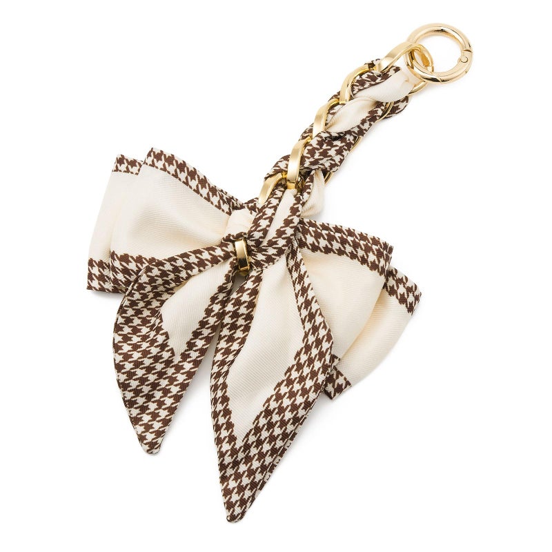 ZOOEASS Bag Extender Chain with Bow Ribbon Purse Chain Extender for Crossbody Bag Charms Women Handbag Decoration Accessories(Beige) - Image 1