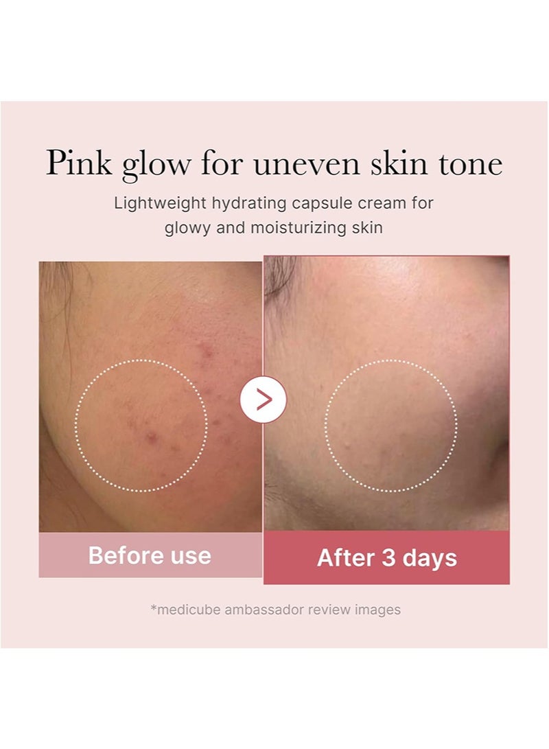 ميديكيوب كريم كبسولات الكولاجين الوردي من شركة Salmon DNA PDRN، مرطب للوجه | كريم مرطب خفيف الوزن | PDRN، نياسيناميد لبشرة متجانسة اللون، ترطيب متوهج | منتجات العناية بالبشرة الكورية، 1.94 أونصة - Image 3