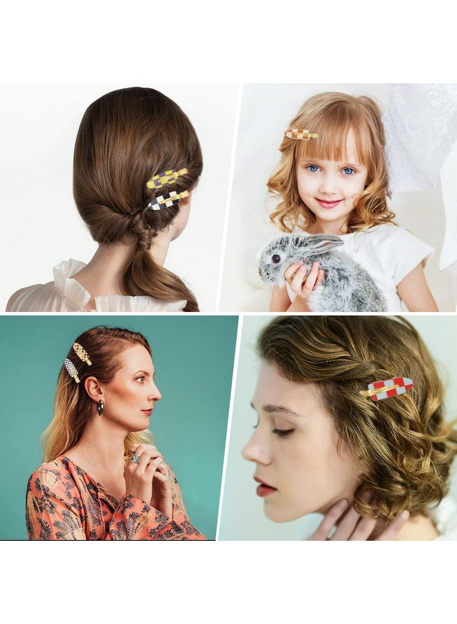 كيسا بلان 9 قطع مشابك شعر بدون ثني، دبابيس تجعيد بدون تجعد على شكل رقعة شطرنج، تصفيف مسطح من الراتنج الأكريليك، مشبك شعر ملون بدون درزات على شكل منقار البط لإكسسوارات تصفيف الشعر والمكياج للنساء والفتيات - Image 3