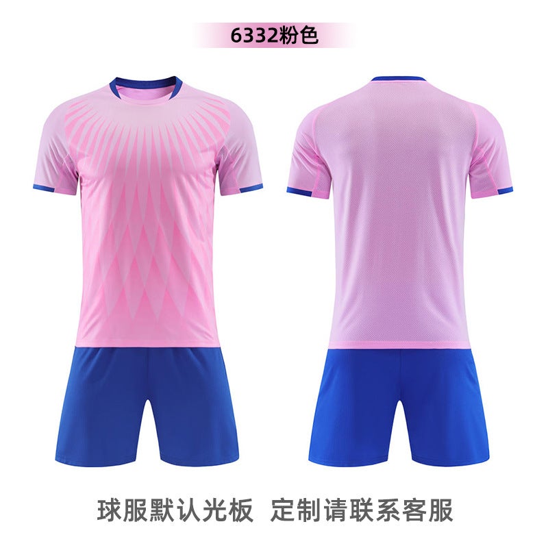 New Football Training Clothes Set Adult Game Football Clothes Summer Sweat-Absorbent Quick-Drying Short-Sleeved Football Clothes Printed Number - Image 1