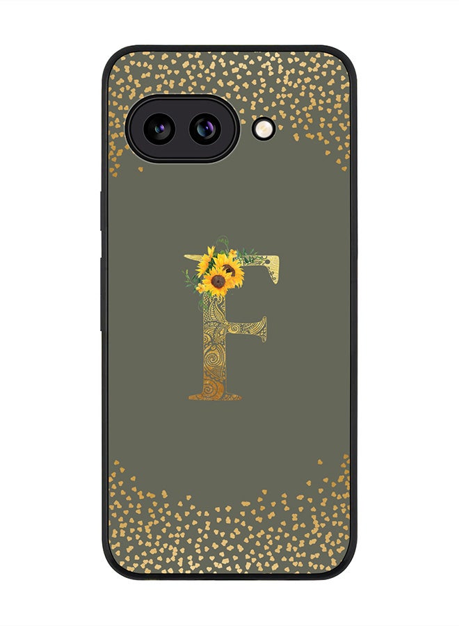Stylizedd For Google Pixel 9a Case,Slim fit Camera Protection, Shockproof Thin Phone cover  - Custom Floral Monogram - F  (Olive Green )
