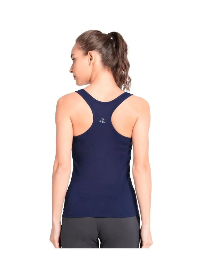 Jockey Imperial Blue 1467 Women Super Combed Cotton Rib Fabric Slim Fit Solid Racerback Styled Tank Top for Women | Best Price UAE