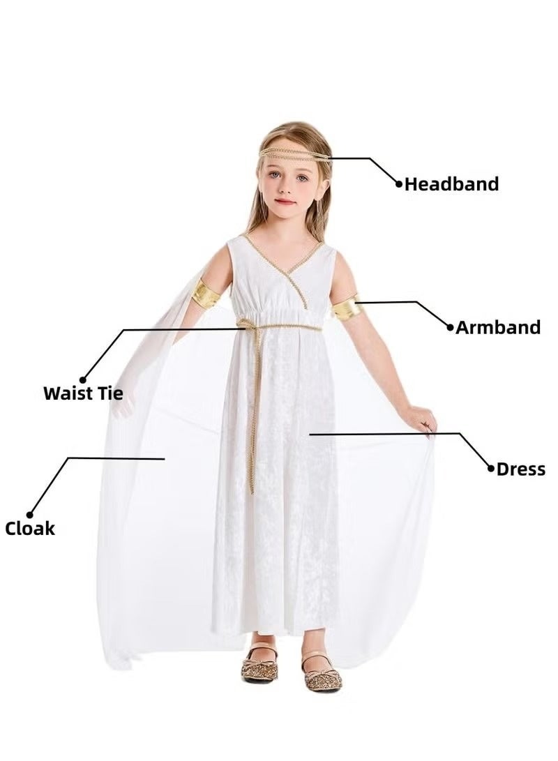 general Greek Costume for Kid Girls, Greek Queen Dress, Roman Toga Costume, party Costume for Children - Image 2