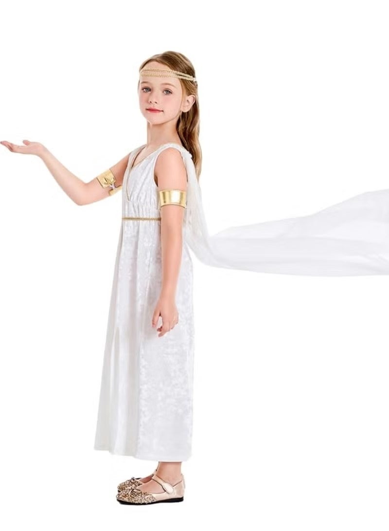 general Greek Costume for Kid Girls, Greek Queen Dress, Roman Toga Costume, party Costume for Children - Image 3