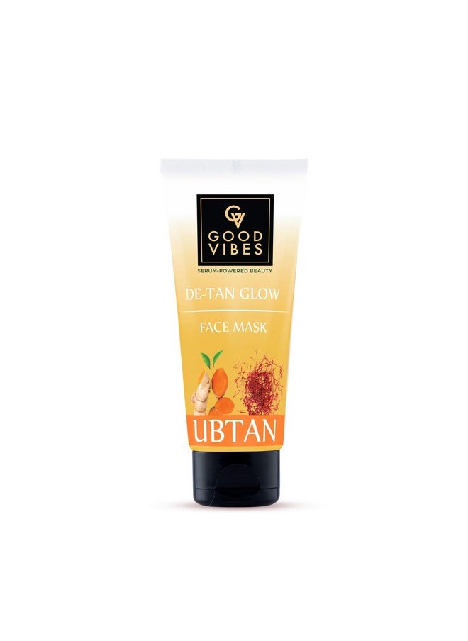Good Vibes Ubtan De-Tan Glow Face Mask (80G) | Skin Brightening & Exfoliating | Glow-Boosting | Depigmentation | Anti-Ageing & Improves Skin Texture | Controls Excess Sebum Production  - Image 1