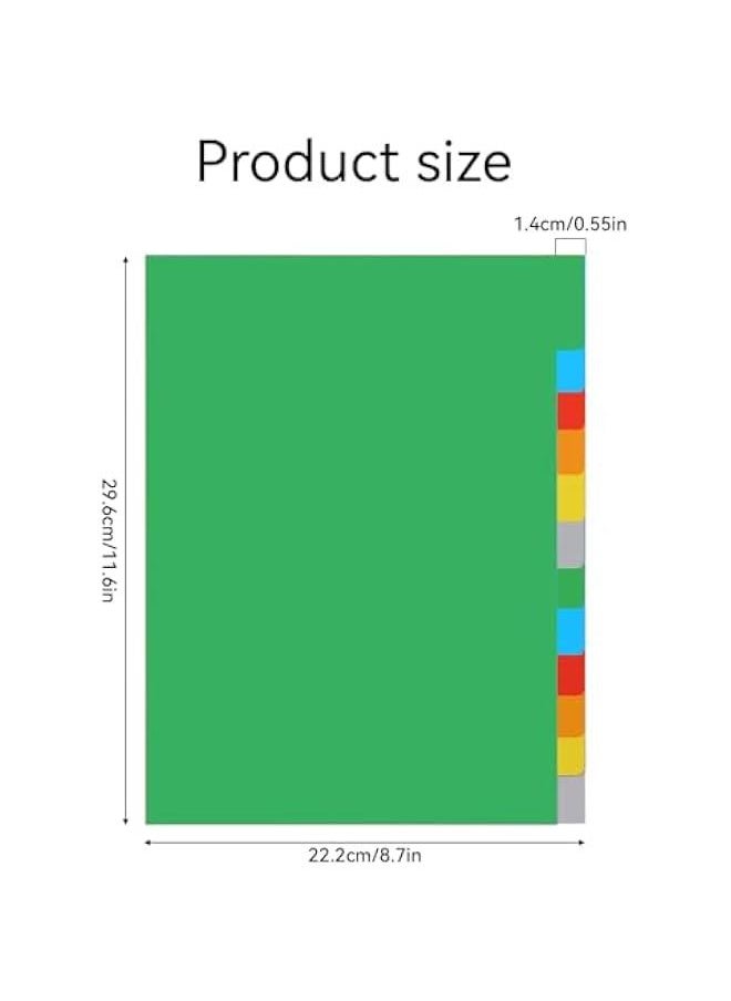 MOXO - 12  3 Ring Binder Dividers, Assorted Color Folder Dividers with 11 Hole for 3 Ring Binder, Thick Plastic File Tabs Binder Dividers for 234611 Ring Binders, 11.6 X 8.7 Inch6 Colors - Image 1